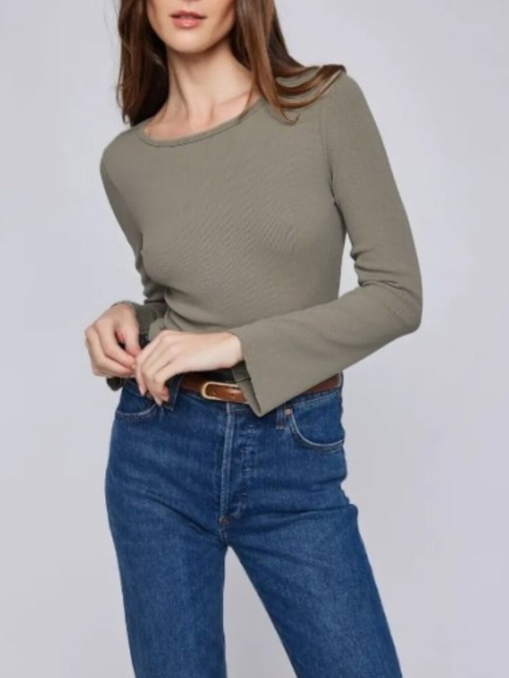 Gentle Fawn Delilah long sleeve top sage green women's size M